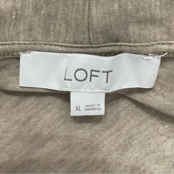 LOFT sz XL Olive Beige Blend Long Sleeve Top with Bow - Picture 3 of 4